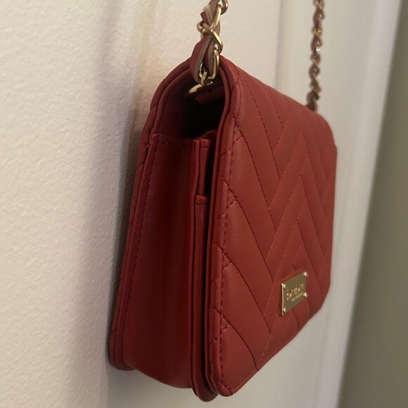 NEW (NWOT) Bebe Mini Sophia Crossbody Bag, rust color w/ goldtone hardware - Picture 5 of 15